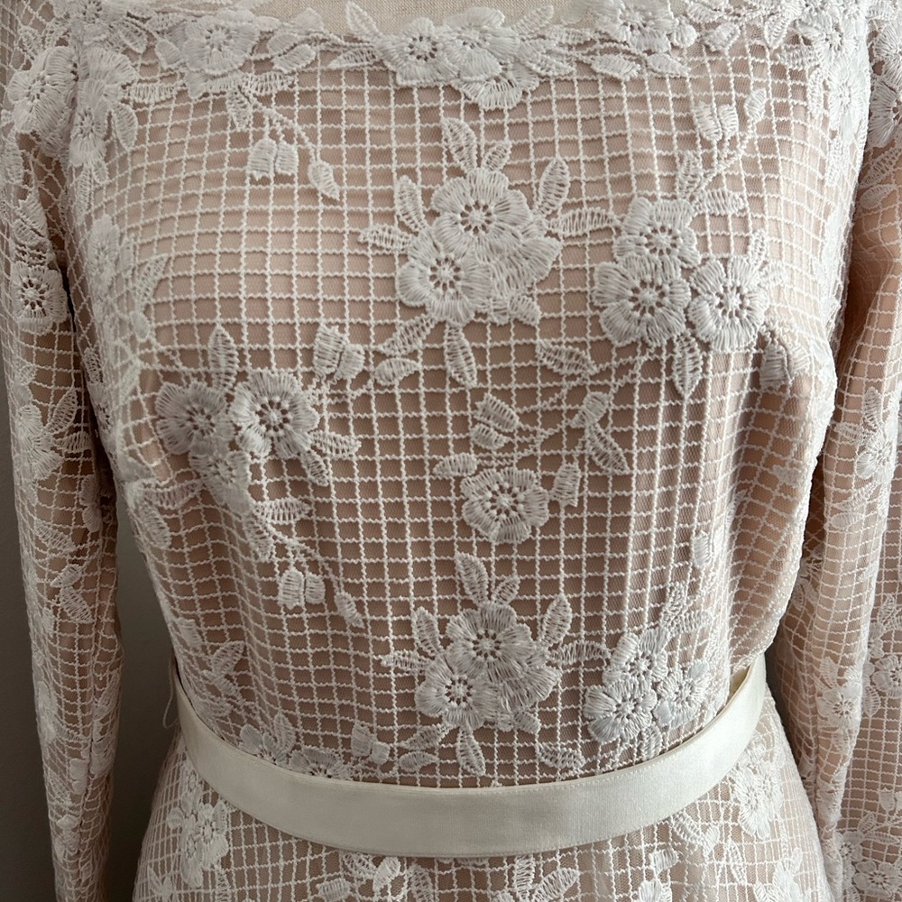 Tadashi Shoji Wedding Dress Size 14 fits like a 12 - Picture 6 of 16